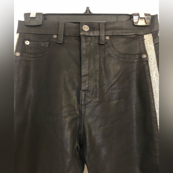 DEAL! Black coated gorgeous designer high rise jeans with cool side seam, 27 - Picture 6 of 8